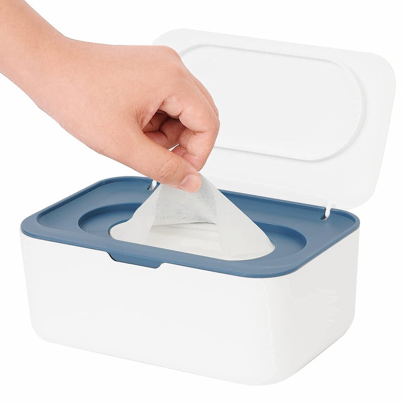 Seposeve Wipes Dispenser  Wipe Holder for Baby & Adult  Seposeve Refillable Wipe Container  Keeps Wipes Fresh  One-Handed Operation. Non-Slip  Easy Open/Close Wipes Pouch Case  Blue - Image 1